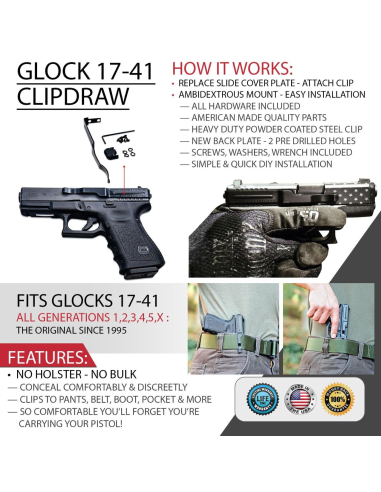 CLIP DE CEINTURE POUR GLOCK 17/19/26