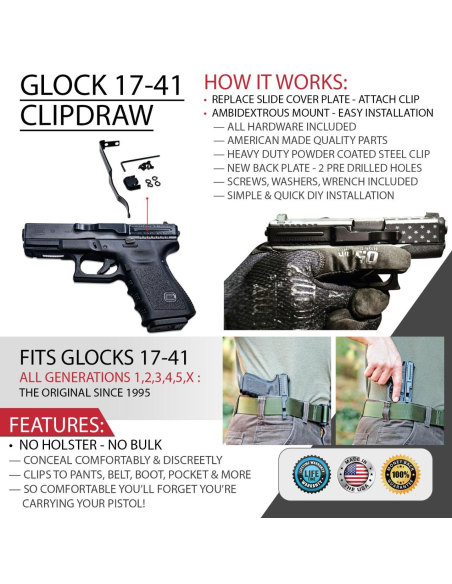 CLIP DE CEINTURE POUR GLOCK 17/19/26