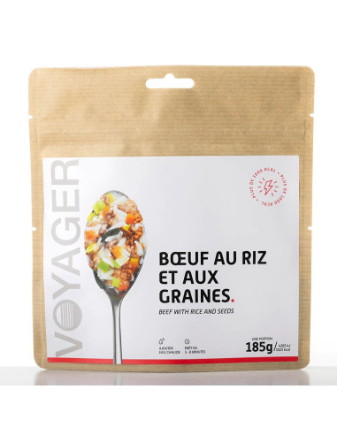 Bœuf au riz et aux graines lyophilisé - 185g - 1023 kcal - VOYAGER