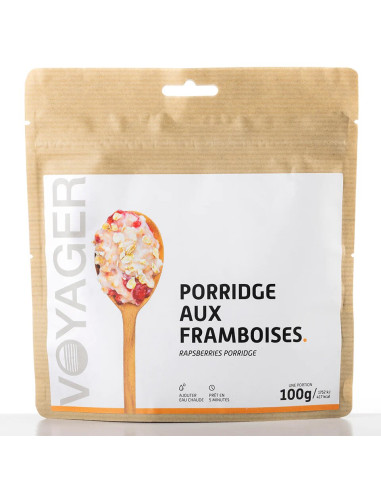 Porridge aux framboises lyophilisées - 100g - 434 kcal - VOYAGER