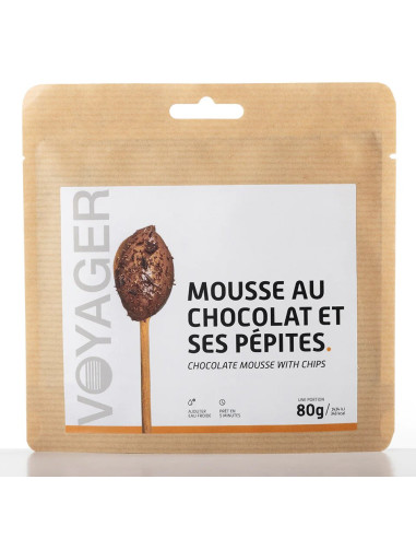 Mousse au chocolat et ses pépites lyophilisée - 80g - 348 kcal - VOYAGER