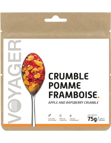 Crumble pomme-framboise lyophilisé - 75g - 307 kcal - VOYAGER
