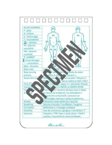 Carnet Secouriste Primo-Intervenant -  Rite In The Rain