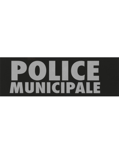 Bandeau d'Identification rétro-réfléchissant POLICE MUNICIPALE Fond noir  10 x 30 cm - PATROL EQUIPEMENT