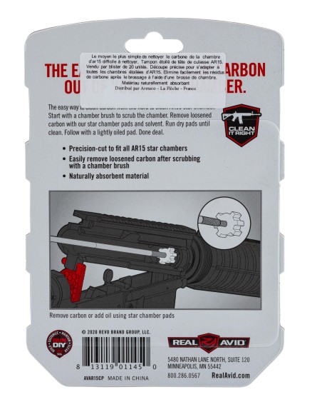 TAMPON DE NETTOYAGE DE CHAMBRE AR15 - REAL AVID
