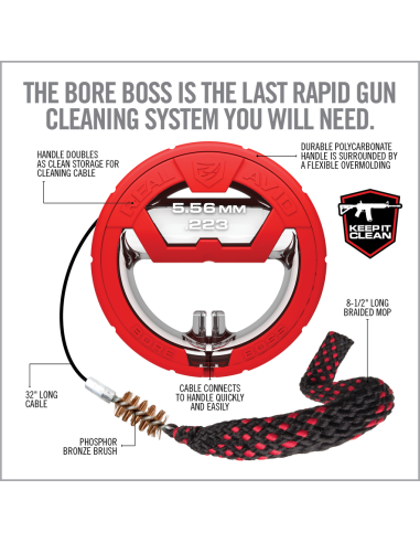 BORE BOSS™ REAL AVID .223 / 5,56 NATO | Cordon de nettoyage canon AR-15