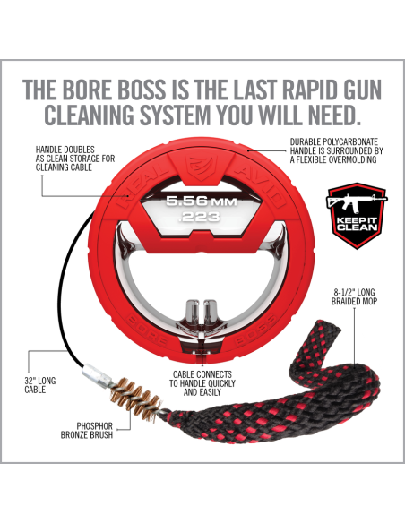 BORE BOSS™ REAL AVID .223 / 5,56 NATO | Cordon de nettoyage canon AR-15
