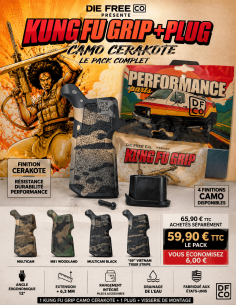 Pack Kung Fu Grip CAMO Cerakote + PLUG |  DIE FREE CO