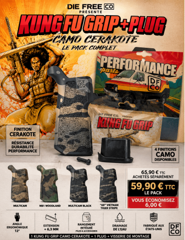 Pack Kung Fu Grip CAMO Cerakote + PLUG |  DIE FREE CO