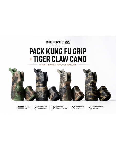 Pack Kung Fu Grip + Tiger Claw CAMO AR15 | DIE FREE CO
