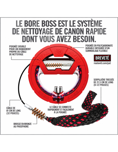 REAL AVID Bore Boss® 12 GA – Cordon de nettoyage compact